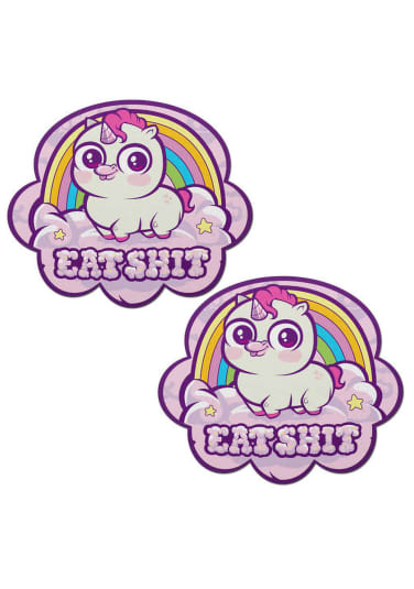 Eat Shit Unicorn Rainbow Cloud Nipple Pasties