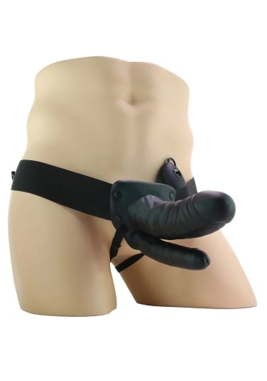 Unisex Vibrating Hollow Double Penetration Strap-On