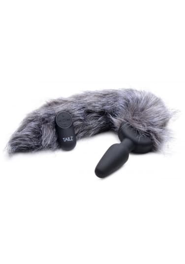 Tailz Grey Fox Tail Vibrating Anal Plug