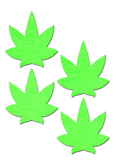 Glow in the Dark Green Leaf Pasties