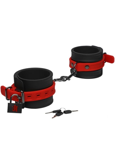 KINK - Silicone Ankle Cuffs - Black & Red