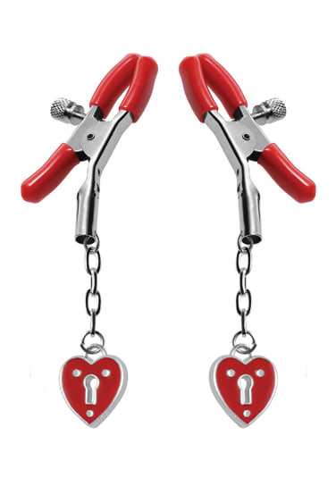 Captive Heart Padlock Nipple Clamps