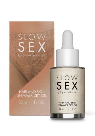Bijoux Indiscrets Slow Sex Hair and Skin Shimmer Dry Oil