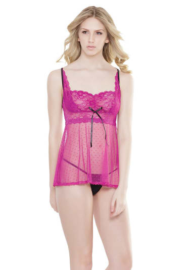 Lace Detail Babydoll and G-String