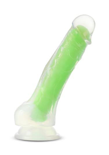 Neo Elite - Glow in the Dark - 7.5 Inch Silicone Dual Density Cock with Balls