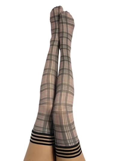 Lori Plaid Thigh Highs