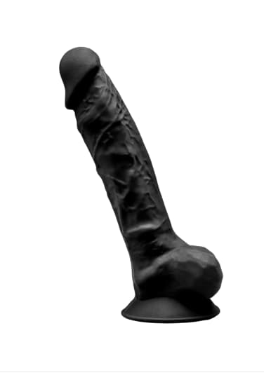 Realistic Silicone Dual Density Dildo with Suction Cup and Balls