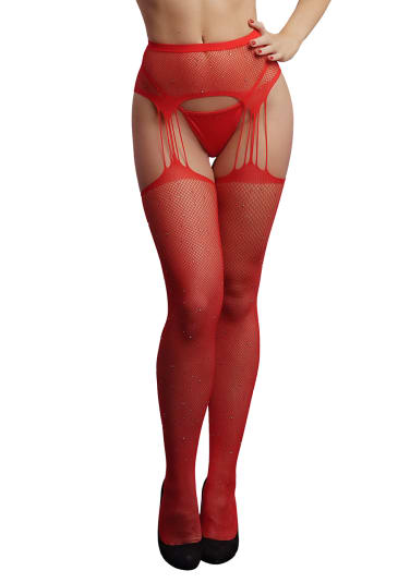 Suspender Rhinestone Pantyhose