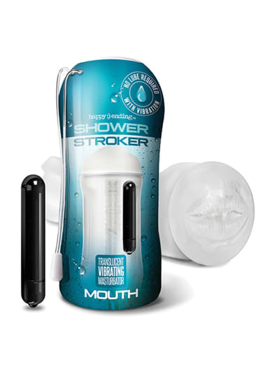 Happy Ending Vibrating Shower Stroker - Mouth