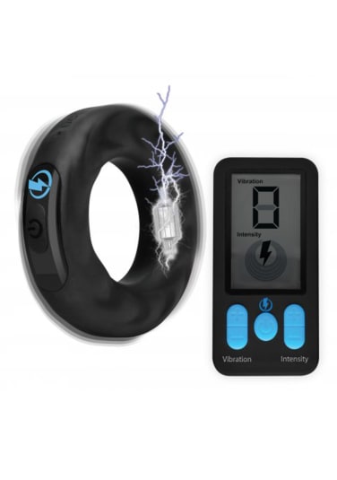 E-Stim Pro Silicone Vibrating Cock Ring with Remote