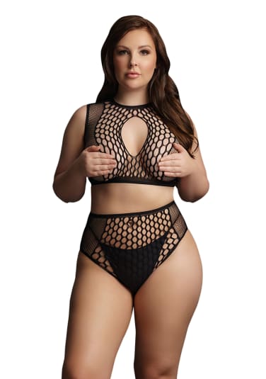 Le Desir Duo Net Key-Hole Bra Set - Queen Size