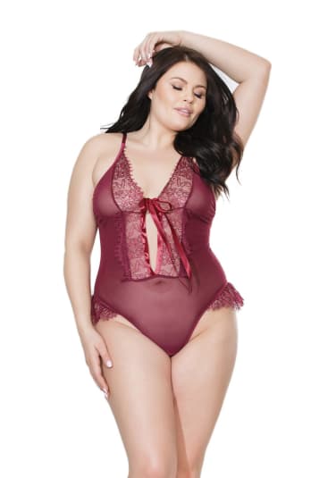 Elite Crotchless Teddy - Queen Size