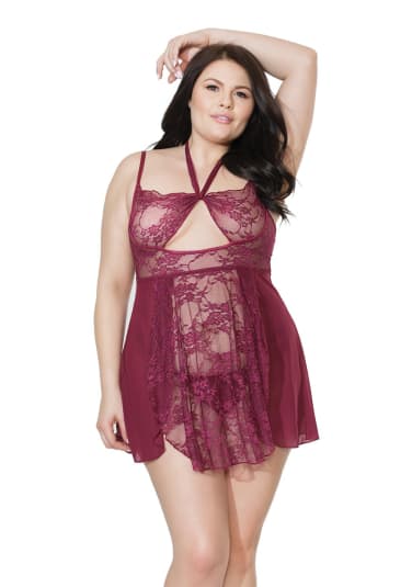 Elite Lace Babydoll - Queen Size