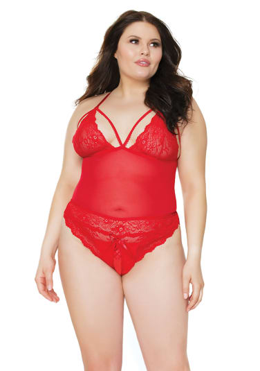 Holiday Crotchless Teddy - Queen Size