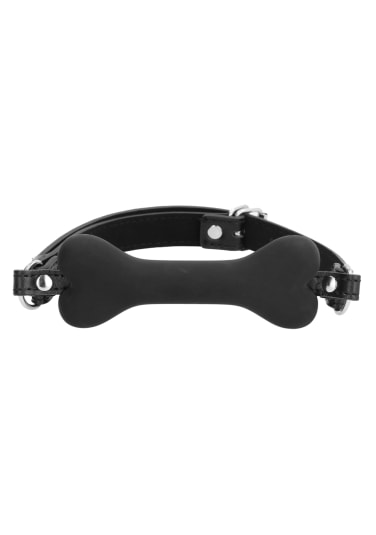 Ouch! Silicone Bone Gag with Adjustable Bonded Leather Straps