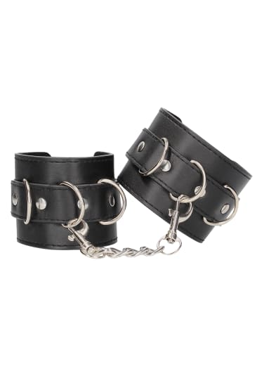 Ouch! Bonded Leather Hand or Ankle Cuffs with Adjustable Straps