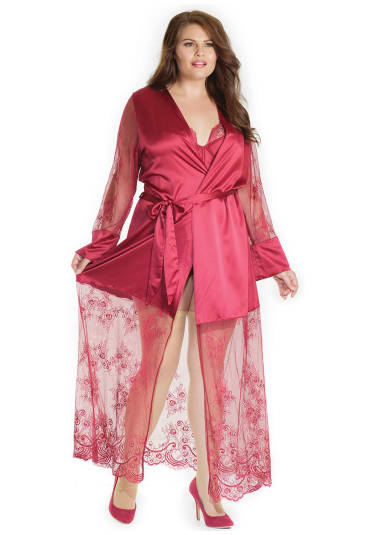 Diva Satin Long Robe - Queen Size