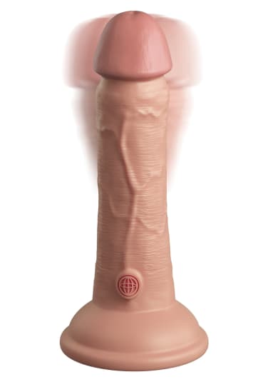 King Cock Elite 6" Vibrating Silicone Dual Density Cock