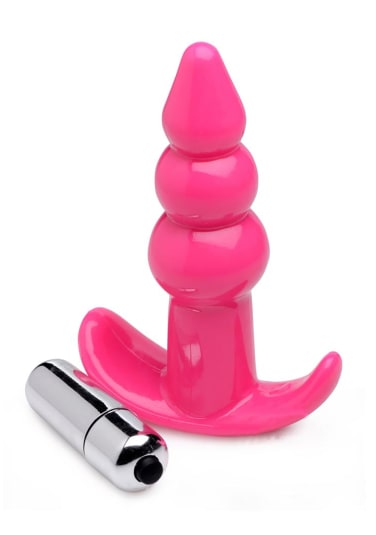 Frisky Bubbling Pink Ribbed Anal Plug