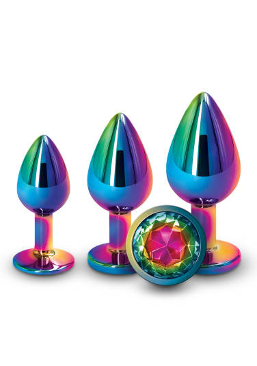 Rear Assets 3-Piece Metal Plug Kit - Rainbow Gems