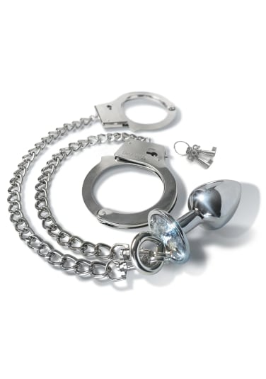 Nixie Metal Butt Plug and Handcuff Set