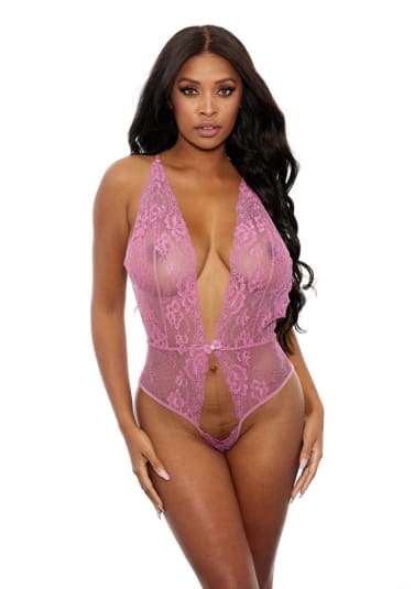 Sheer Lace Open Teddy