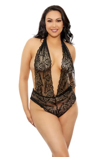 Lace Crotchless Teddy