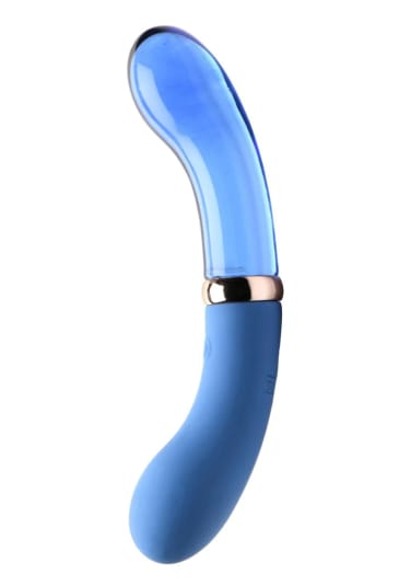 10X Bleu Dual Ended G-Spot Silicone and Glass Vibrator