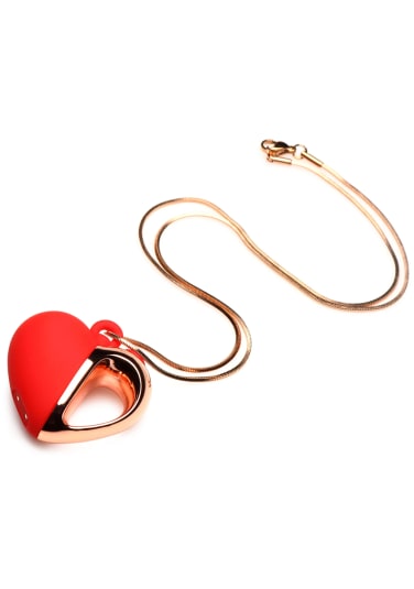 10X Vibrating Silicone Heart Necklace