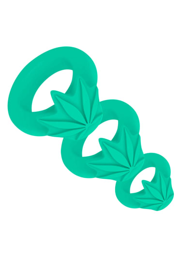 Hazey Pot Leaf Silicone 3-Ring Set