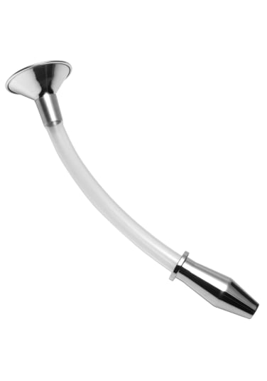 Stainless Steel Ass Funnel with Hollow Anal Plug