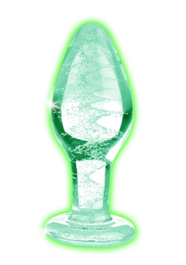 Booty Sparks Glow in the Dark Glass Anal Plug