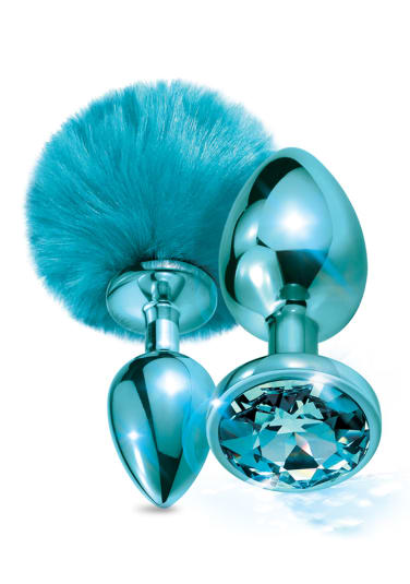 Nixie Metal Butt Plug Set Pom Pom and Jewel Inlaid