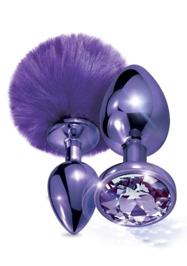 Nixie Metal Butt Plug Set Pom Pom and Jewel Inlaid