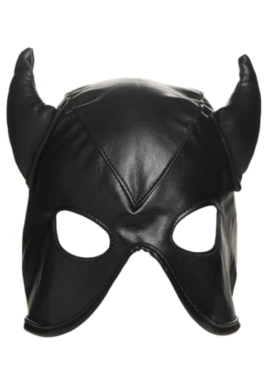 Dungeon Demon Bondage Hood with Horns