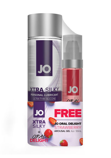 JO Xtra Silky Silicone and Strawberry Oral Delight Gift Set