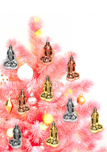 Glitterati Metallic Penis Ornaments