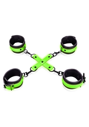 Ouch! Glow in the Dark Hand and Ankle Cuffs with Hogtie