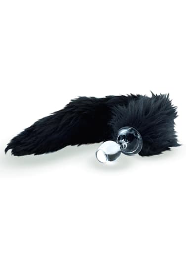 Mongolian Black Crystal Minx Faux Fur Tail Plug