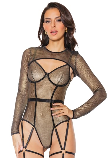 Holiday Metallic Fishnet Shrug