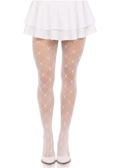 Love Struck Heart Net Tights