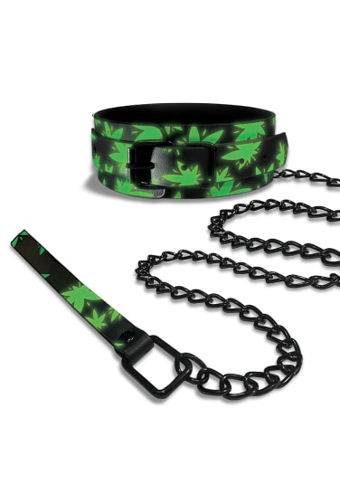 Stoner Vibes Chronic Collection Glow in the Dark Collar and Leash