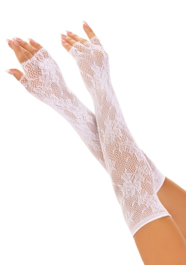 Lace Opera Length Fingerless Gloves