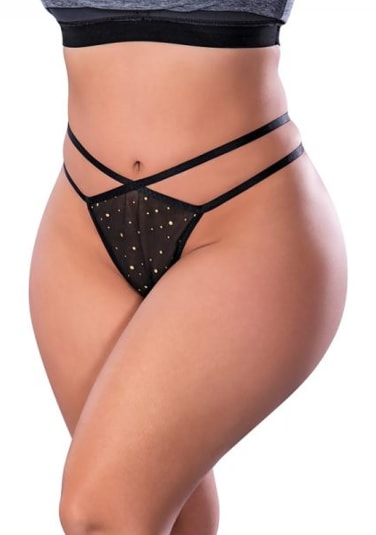 Glitz and Glam Split Crotch Thong - Queen Size