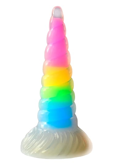 Creature Cocks - Uni-Glow Glow-in-the-Dark Rainbow Silicone Dildo