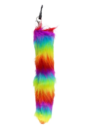Clip-On Rainbow Fur Tail