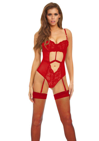 Bombshell Boudoir Strap Overlay Teddy