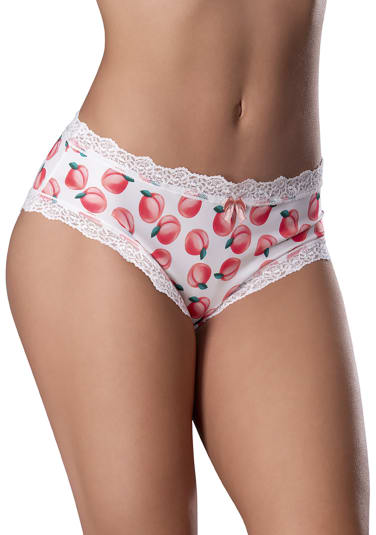 Sweet Treats Boy Short with Lube - Peach - Queen Size