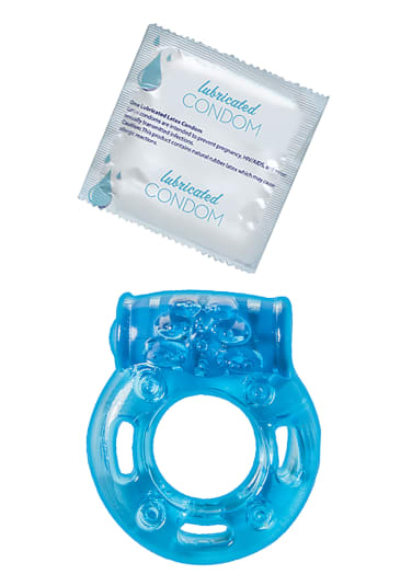 Vibrating Clitoral Pleasure Ring with Condom
