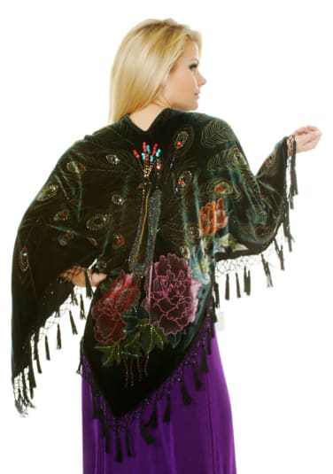 Open Poncho Peacock